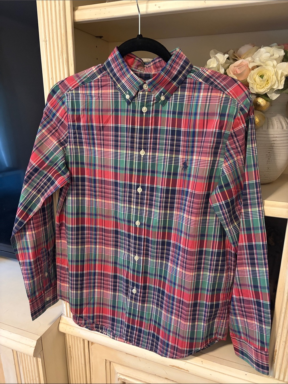 Boys Plaid Button-Down Shirt - Multicolor (L 14-16)